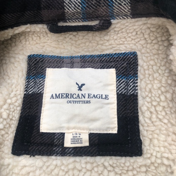 AE plaid Sherpa lined jacket L - Picture 5 of 5